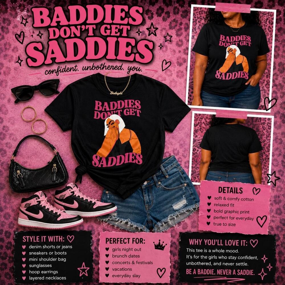 Black graphic tee with pink
